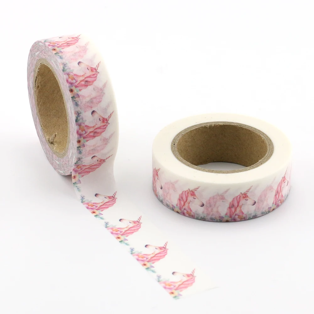 Cute Kawaii Cartoon Unicorn Masking Washi Tape Decorative Adhesive Tape Decora Diy Scrapbooking Sticker Label Stationery