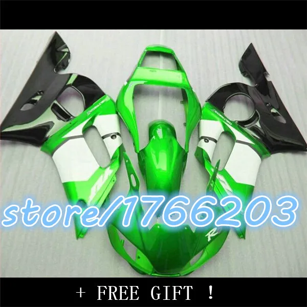 

YZF R6 98 99 00 01 02100%NEW green white black fairings for YZF-R6 98-02 YZF 600 R6 1998 - 2002 fairing ki Ning