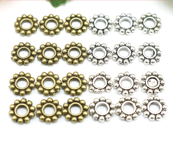 Jewelry finding & components parts Small spacer 6 mm Tibetan silver snowflakes Bronze  bracelet sweater chain accessories #JZ528