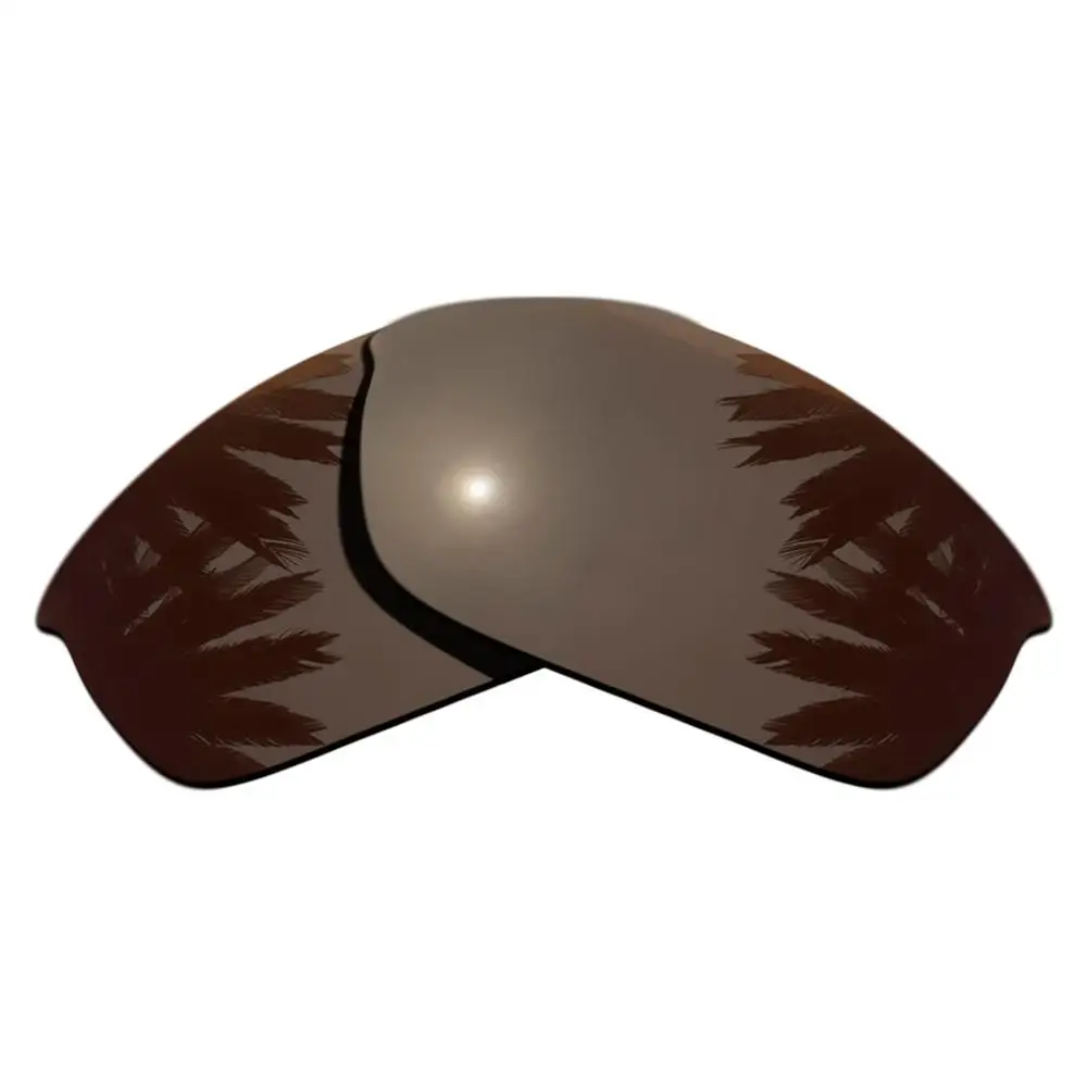 Silver Mirrored & Brown Polarized Replacement Lenses for Flak Jacket Frame 100% UVA & UVB