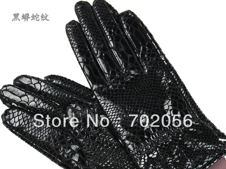 womens snake print Genuine Leather gloves skin gloves LEATHER GLOVES mixed color 12pairs/lot #3131