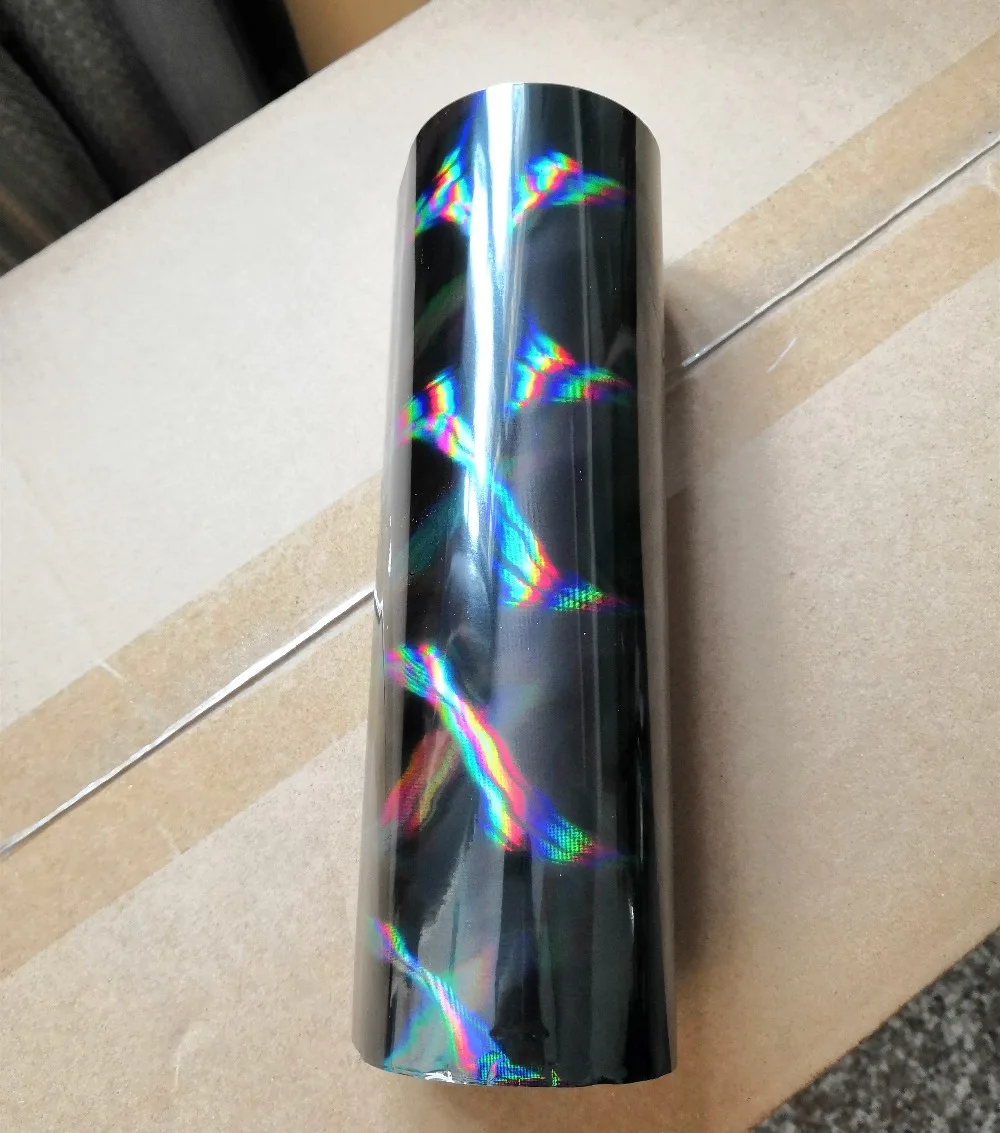 hot stamping foil holographic foil black oblique light beam pattern hot press on paper or plastic transfer foil