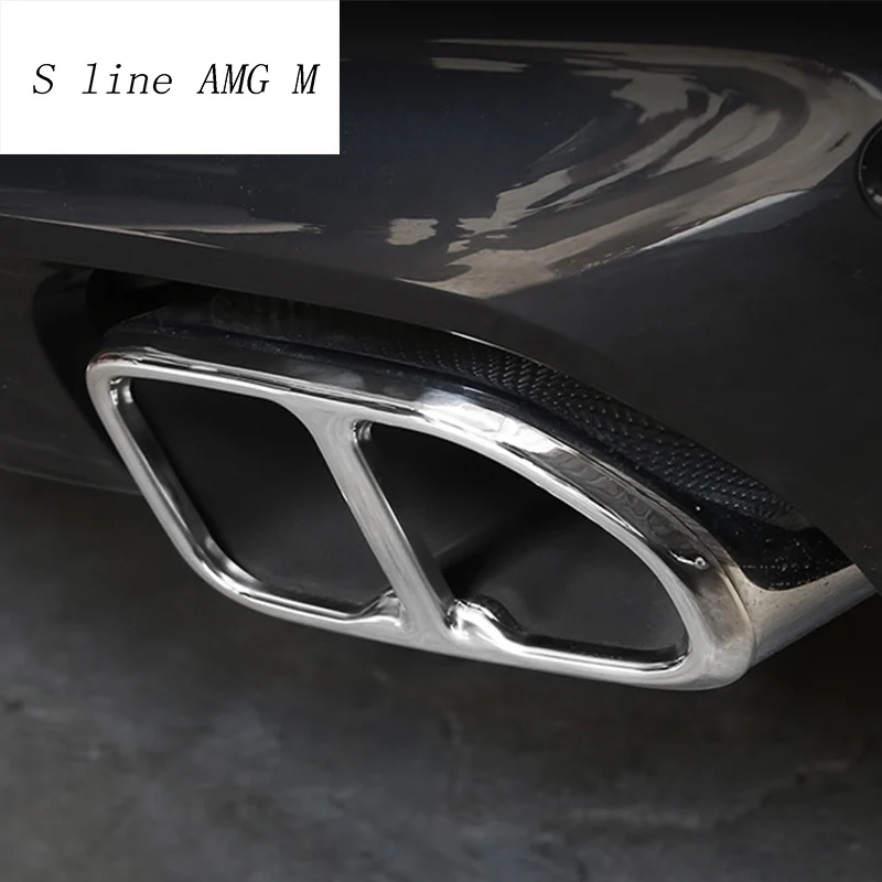 

Car styling Rline Tail Throat Exhaust Pipe For BMW X3 G01 2018 tail pipe exhaust pipe cover Sticker muffler tip Auto accessories