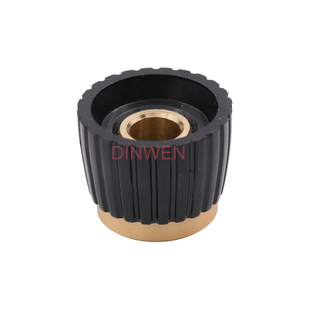19,5x15,5mm Aluminium Kunststoff Set Pointer Knob Cap Für Marshall Gitarre AMP Wirkung Pedal Overdrive 1/4 "Messing einfügen Schwarz Gold – Detail 6