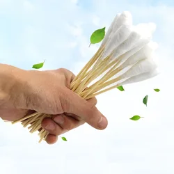 High Quality 20cm Makeup Cotton Swabs Extra Long Wood Handle Applicator Q-tip Eco-Friendly 20pcs/pack