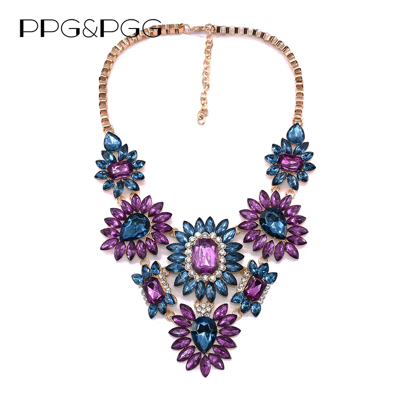 2023 New Indian Ethnic Statement Large Collar Choker Necklace Women Fashion Acrylic Crystal Maxi Big Chunky Necklace Jewelry