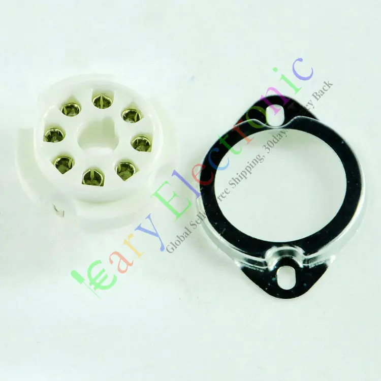 Wholesale and retail 4pcs 8pin Ceramic vacuum tube sockets valve base Fr EL34 6CA7 6550 KT88 6SN7 6L6 free shipping