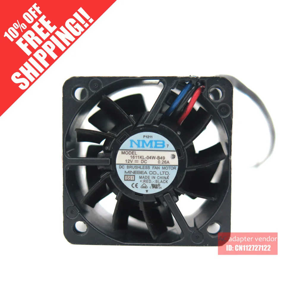 

NMB 1611KL-04W-B49 4CM 12V 4028 0.26A 3 wire server cooling fan