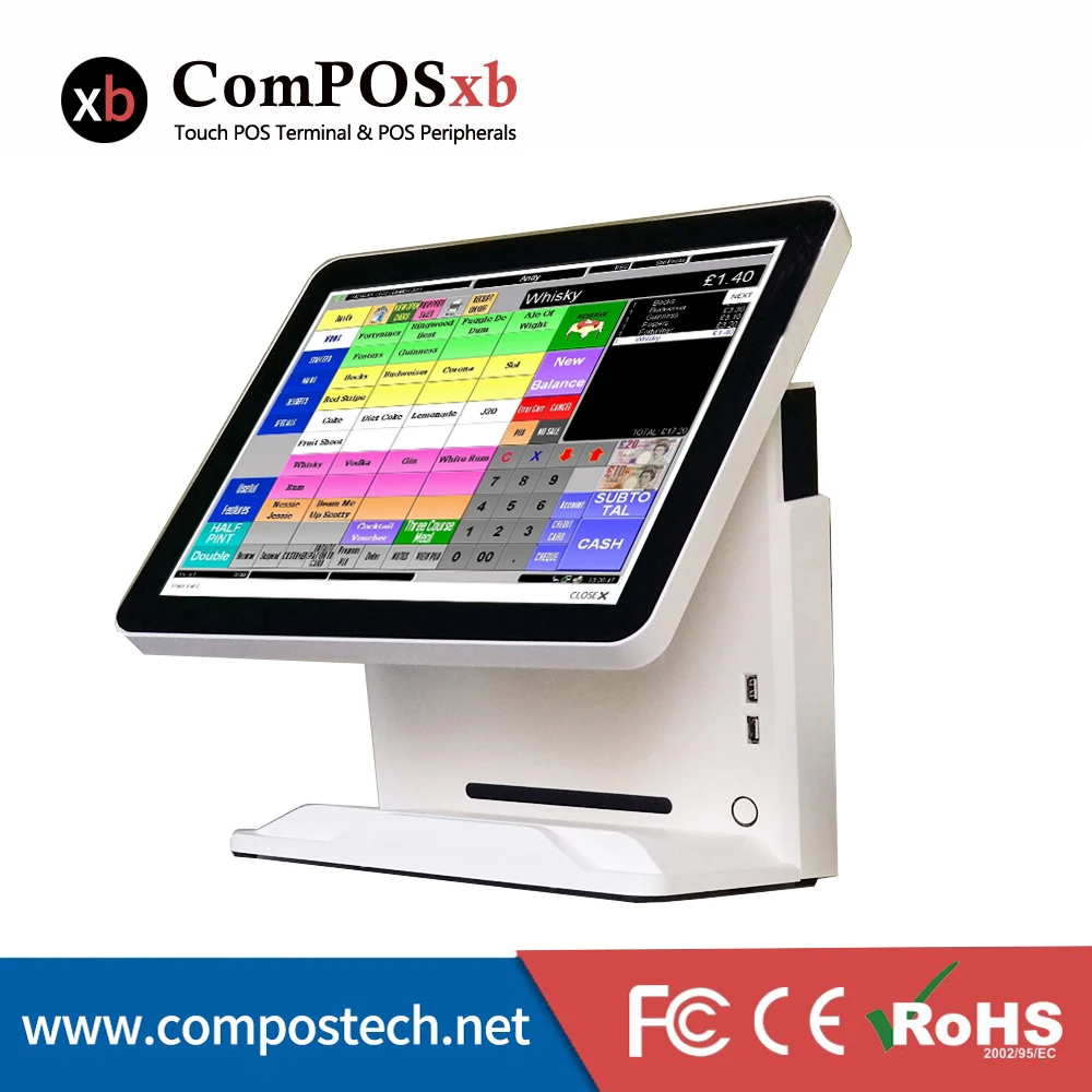 Pos Terminal 15 inch Touch Screen Billing Machine/All in One POS/ Restaurant Free Shipping  POS Systems with printer