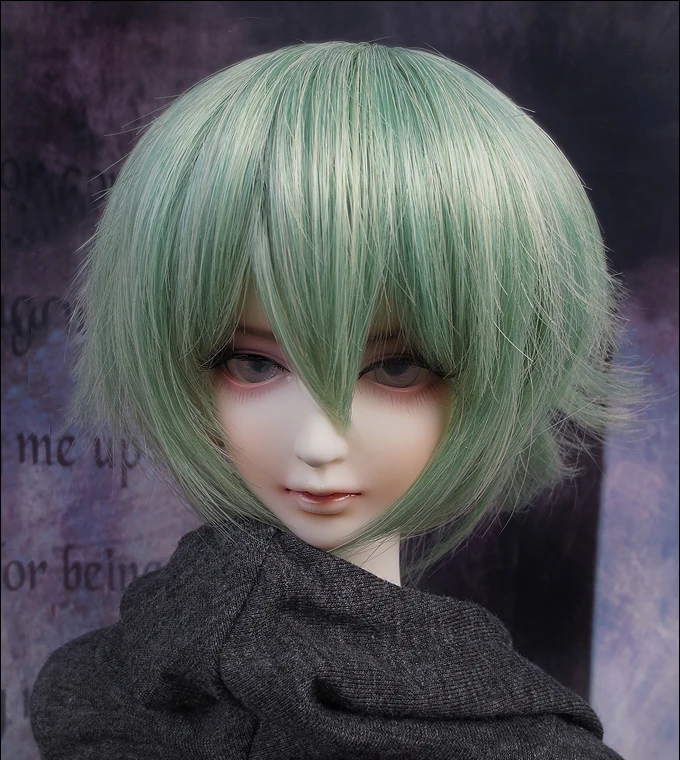 D01-P191 children handmade toy 1/3 Doll Accessories BJD/SD doll wig High temperature wire Puffy short hair green color