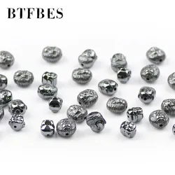 BTFBES AAA Lion Buddha Maitreya Head Black Hematite Beads High Quality Natural Stone Loose Beads For Jewelry Bracelet Making DIY