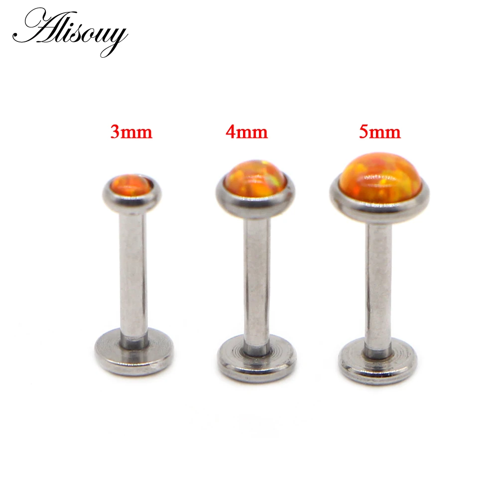 1Pc 16G Opal Piercing Labret Stud Langue Lip Stud Piercing Ear Cartilage Ear Stud Ombligo Earring Ear Piercing Body Jewelry