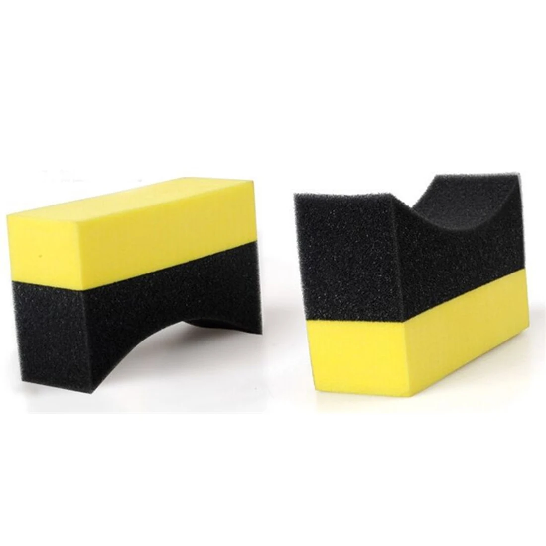 2pcs Tyre Brush Car Cleaning Sponge Vacuum Compressed Sponge Auto Tire Wax Polishing Compound Sponge ARC Edge Sponge New Arrival