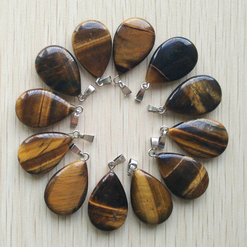 Wholesale 50pcs/lot 2023 trendy hot sell natural stone water drop shape pendants  charms for Necklaces making Fast shipping