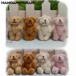 8 pz Mini peluche orsi nudi giocattolo piccolo ciondolo reticolo capelli lunghi orso comune peluche ripiene giocattoli per bambini all'ingrosso 4.5CM HANDANWEIRAN