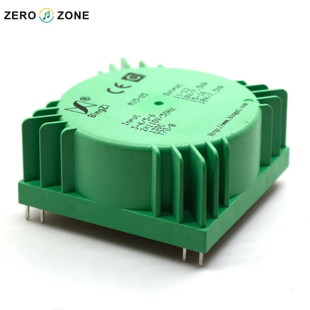 GZLOZONE 15W Green Cube Sealed Transformer Double 18V Double 110V Transformer For Amp