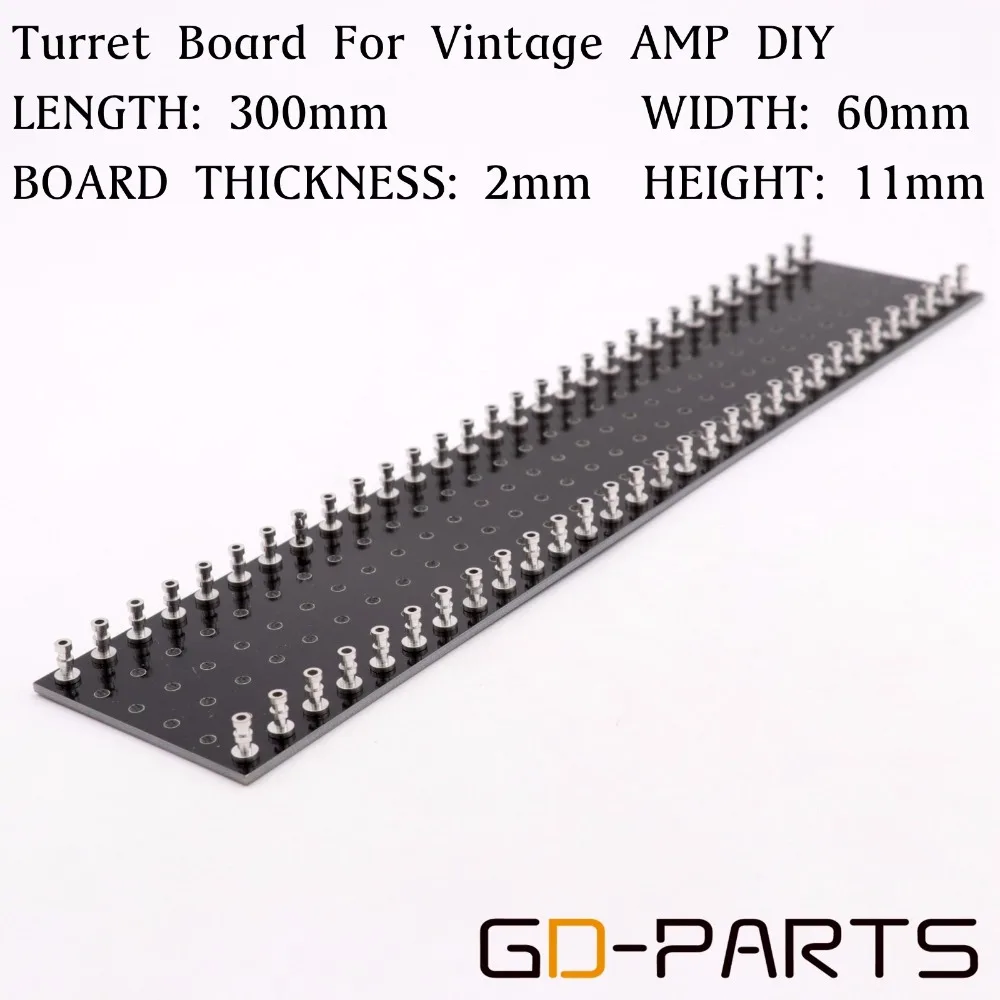 GD-PARTS 1PC 60 postów czarna tablica tagów pasek z tagami tablica rewolwerowa Hifi Vintage Tube Audio wzmacniacz gitarowy DIY 300x60x2mm