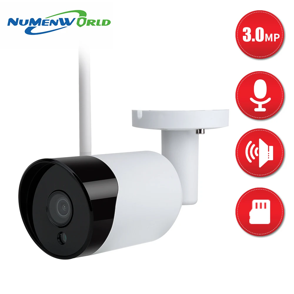 

3.0MP Wireless IP camera Waterproof network wifi camera H.265+ P2P Two-way voice Camera IR Outdoor CCTV Camera SD slot Security