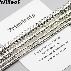WLYeeS Silver plated Hematite beads Flat Round Loose Spacer beads 3 4 6 8 10mm Charm natural stone for DIY Bracelet Gift making