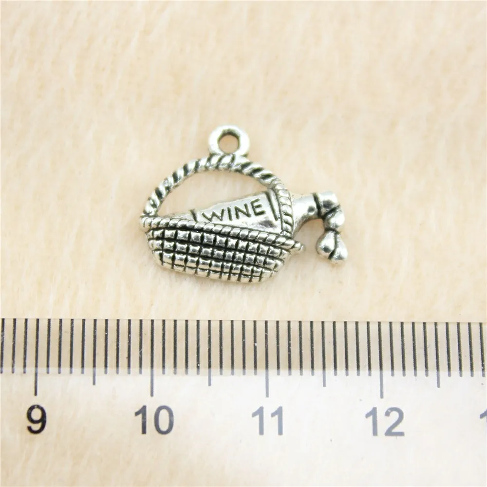 62pcs/lot 19*15mm ancient silver Wine charm Pendants DIY jewelry for bracelet necklace earring