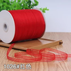 Di alta qualità 6 millimetri di colore Rosso Organza Chiffon Del Nastro FAI DA TE Fatti A Mano Da Sposa Festa Di Natale Regalo di natale Decorazione Forniture (10 metri/lotto)