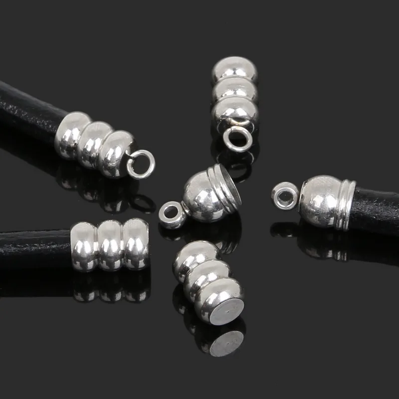 Heißer Verkauf 30 teile/los Loch 5mm Kabel Endkappen Edelstahl Schmuck Ergebnisse Für Schmuck Machen Armband Halskette DIY