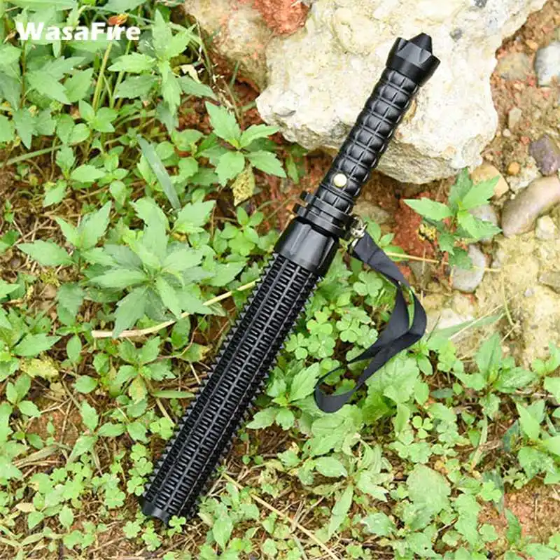 Powerful Telescopic Baton Self Defense Q5 Led Flashlight Tactical Torch Zoomable Rechargeable 3 Modes Flash Light by 18650/AAA