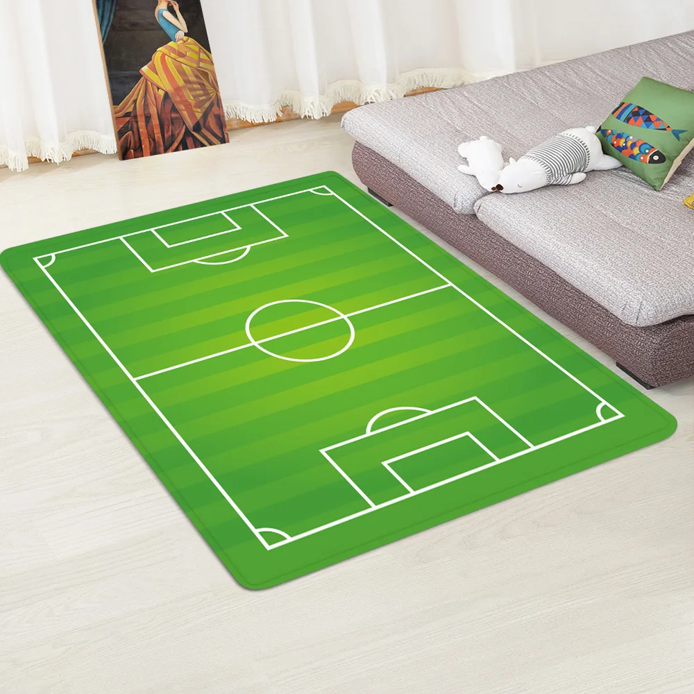 Football Soccer Field Living Room Area Rug Memory Foam Football Carpet Boys Bedroom Mats Kids Baby Play Crawl Rug Kitchen Mat