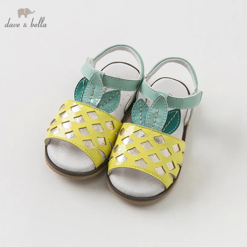 DB10255 Dave Bella summer baby girl sandals new born  infant shoes girl  sandals Princesss shoes pineapple