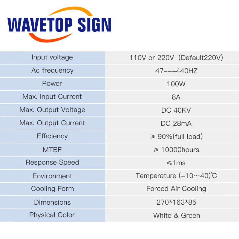 Reci-tubo láser T4 Co2, 1400mm, 100W, diámetro de 65mm y fuente de alimentación DY13, lámpara láser de vidrio de 100W para máquina cortadora de grabado láser CO2