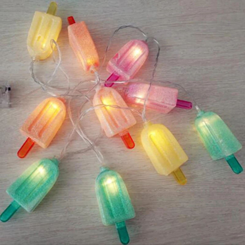 

LED Ice Cream Light String Garlands Battery Powered Christmas Lamp Holiday Party Wedding Decorative Fairy Lights decorative