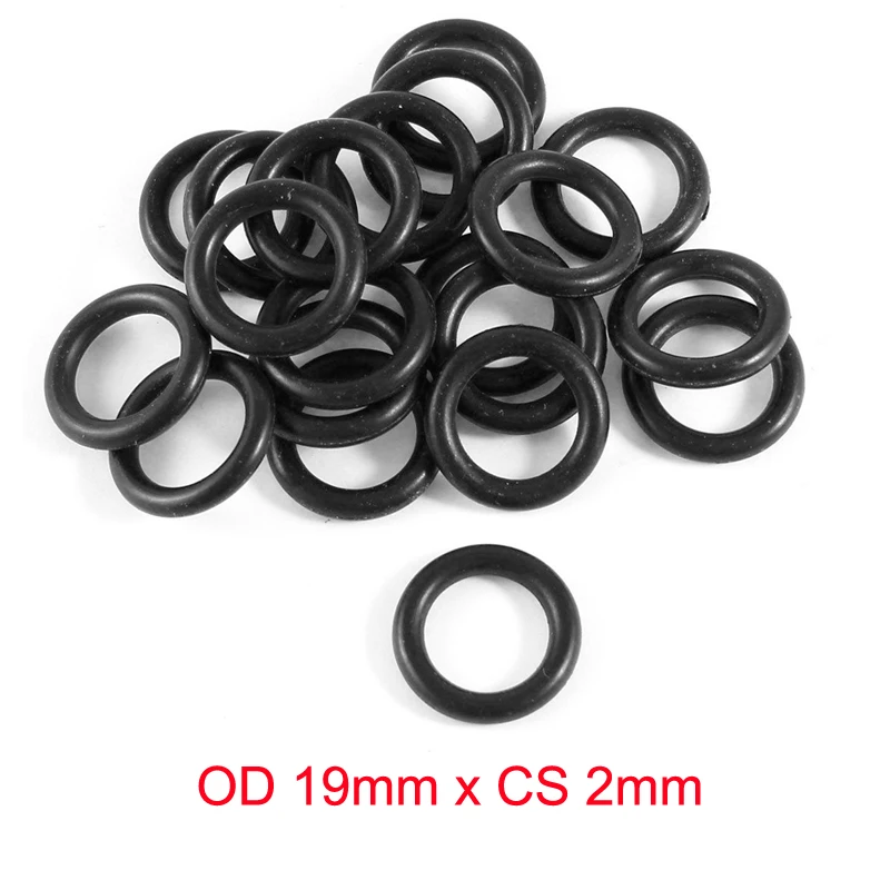 

OD 19mm x CS 2mm NBR Black Rubber Oil Seal O Ring Sealing Gasket Washers