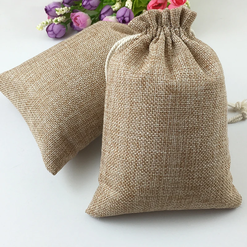 

7*9cm 1000pcs Drawstring Sack Gift Bags Jute Packaging Display Jewelry Pouches Gift Bag Wedding Packing Bags Travel Storage Bag