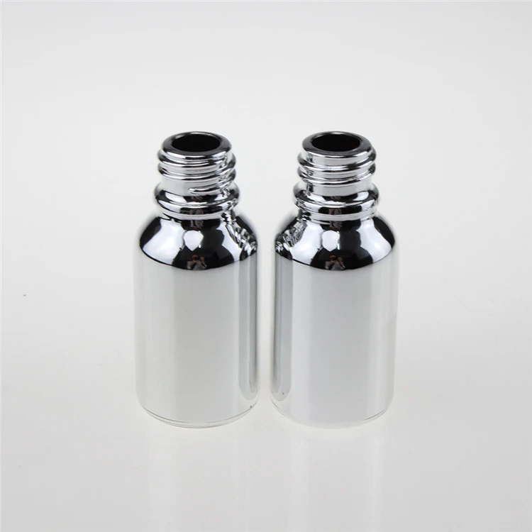 

hot 100pcs Silver 15ml glass bottles for essential oils, empty 0.5 oz liquid glass bottle wholesale high-grade sub-bottling