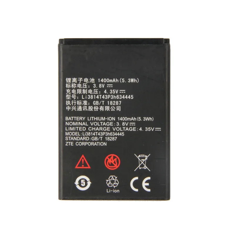 Оригинальный аккумулятор Li3814T43P3h634445 для телефона ZTE Blade L110 A112 V815W 1400 мАч