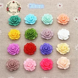 Flor de Camelia de resina, cabujón plano, álbum de recortes DIY, fabricación de manualidades decorativas, 15 colores a elegir, 20mm, 30 piezas