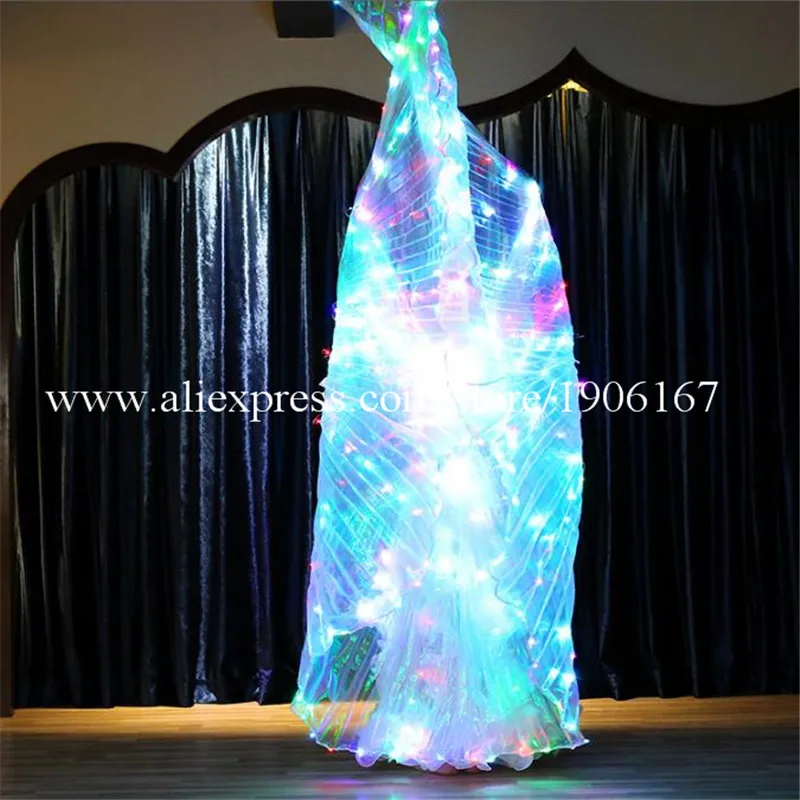 Halloween Colorful Led Luminous Light Up Cloak Wings Christmas Led Illuminated Growing Belly Dance Props Cloak Dress