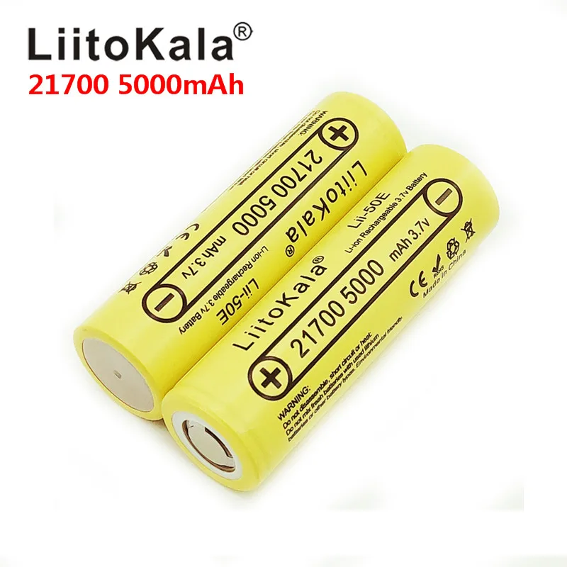 NEW LiitoKala Lii-50E 21700 5000 mAh Li-50E Ni 3.7 V Battery for Electronic Cigarette Mod / Kit 3.7 V power 15A 5C Download rat