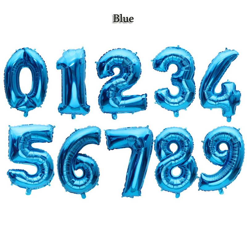New 32 inch large Blue Rose red Number Foil Balloons Digit air Ballons Birthday Party Event Supplies Wedding Decor Baloons