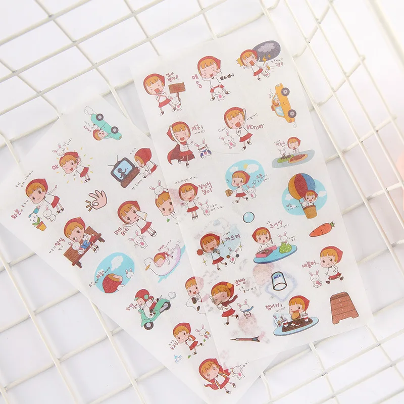 6Sheets/Set Creative Girls\' Daily Life Series Decoration Scrapbooking Stickers Transparent PVC Stationery Planner Stickers