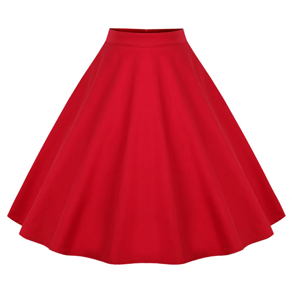 Elegan Bunga Cetak Musim Panas Seksi Wanita Rok Perempuan Bunga Lipit Hitam Merah Pin Up Tinggi Pinggang 50 S 60 S rockabilly Rok Vintage