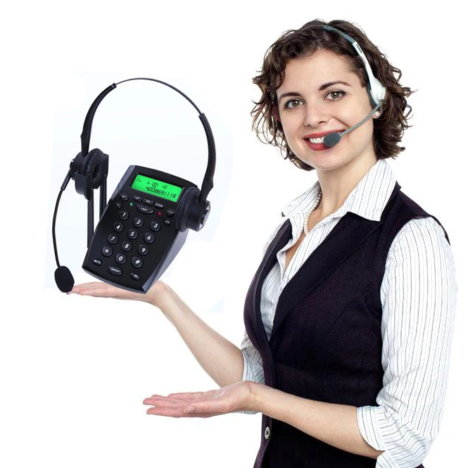 office Headset Telephone Desk Phone Headphones Headset Hands-free Call Center Noise Cancellation Monaural with Backlight custom