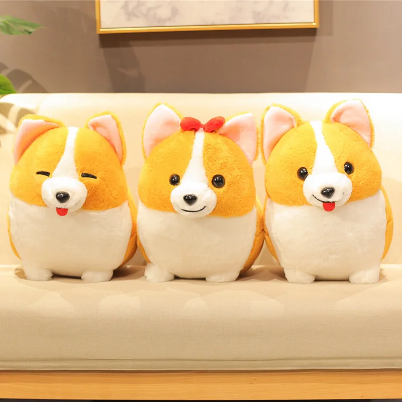 Adorável Corgi Brinquedo de Pelúcia Cachorro Recheado Macio Animal, Travesseiro dos Desenhos Animados, Bonito Presente de Natal para Crianças, Presente dos Namorados Kawaii, 38 cm, 45 cm, 60cm