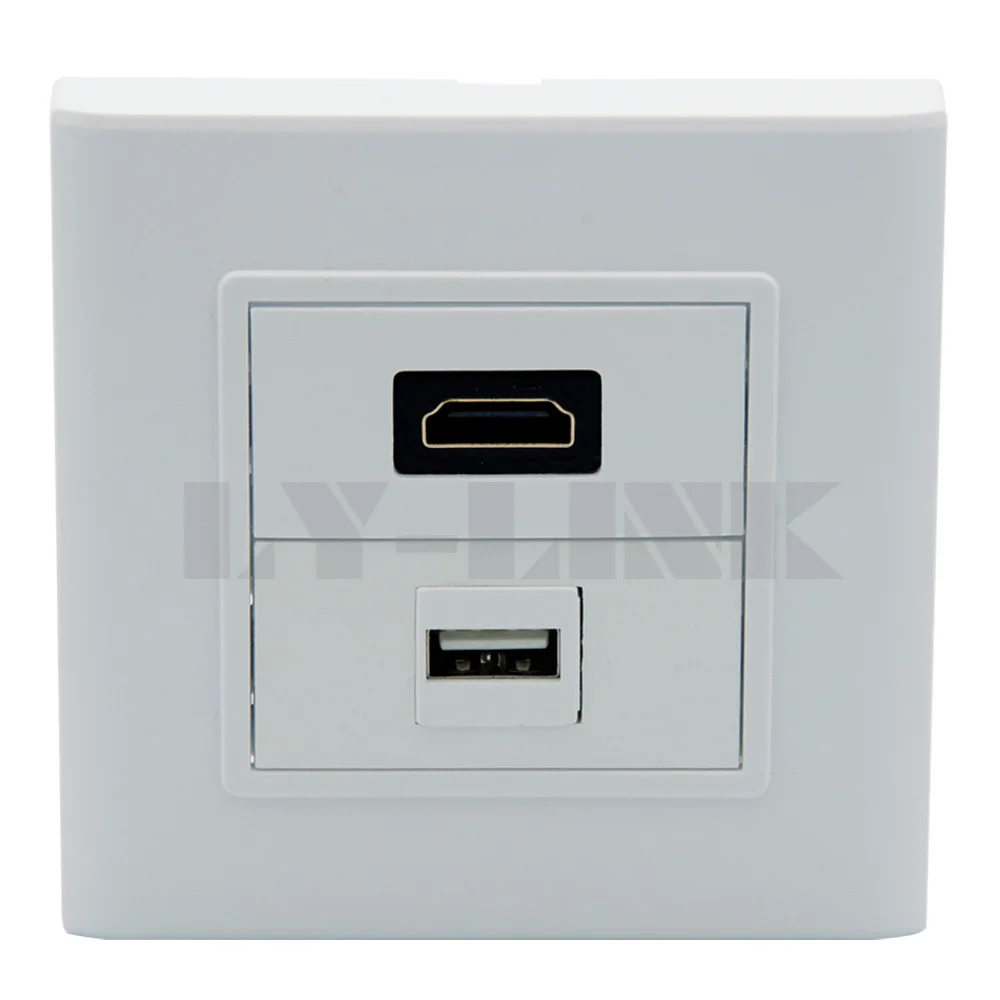 HDMI, USB wall plate with back side female to femlae connector support customization