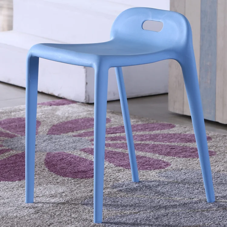 The pony chair.. Plastic stool. Stool can be stacked in shoes