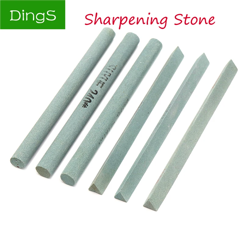 1pcs Green Silicon Carbide Oil Stone Sand Bar Abrasive Block For Ceramic Jade Knife Sharpener Tools 240/320/400/600# Grit