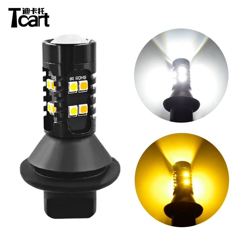 Tcart Car Accessory LED DRL Driving Daytime Running Lights Turn Signal Working Lamps PY21W 1156 For Nissan Note E12 2012~2017