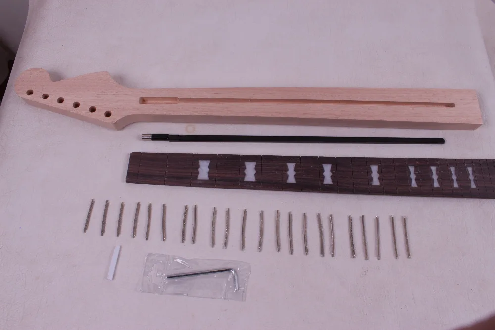 one unfinished electric guitar neck mahogany made and  rose wood fingerboard Bolt on 22 fret   0113#