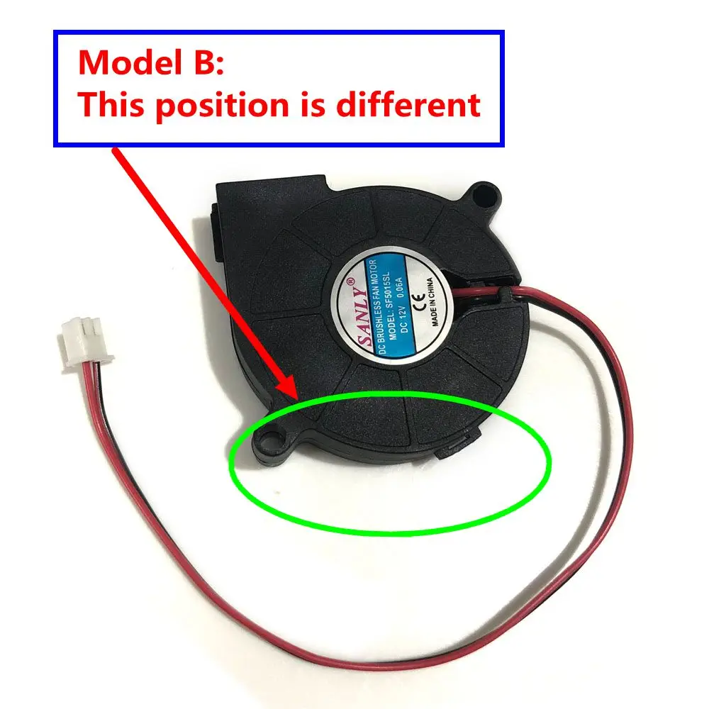 DC 브러시리스 모터, 매우 조용한 가습기 터보 송풍기 쿨러, 냉각 선풍기, SF5015SL 라디에이터, 모델 A 및 B,5cm, 12V, 0.06A, 2 핀