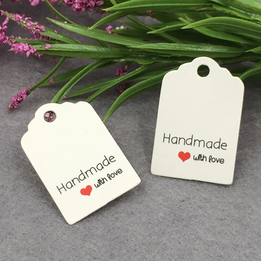 500pcs Handmade with love Wedding Party Gift Packing Labels Paper Jewelry Price Hang Tags for gift boxes/flower/carfts